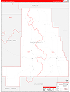 Golden Valley County Wall Map Red Line Style